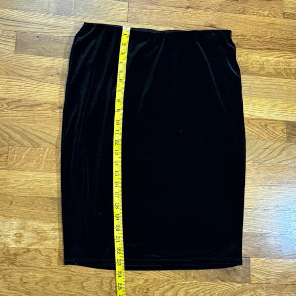 Halogen Womens Medium Black Velvet Midi Straight Pencil Skirt Party Cocktail - Picture 3 of 7